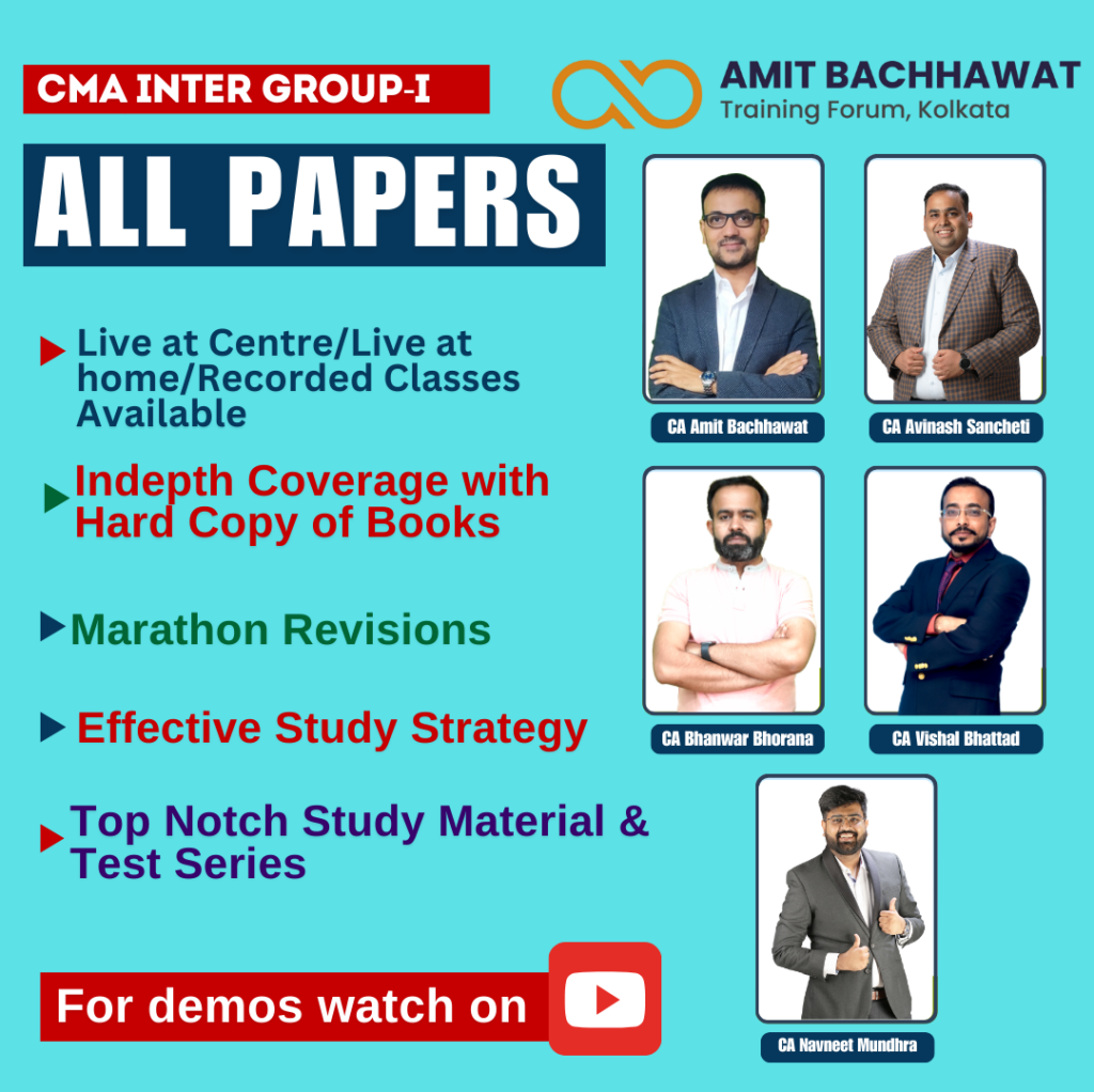 CMA INTER Group- I all papers